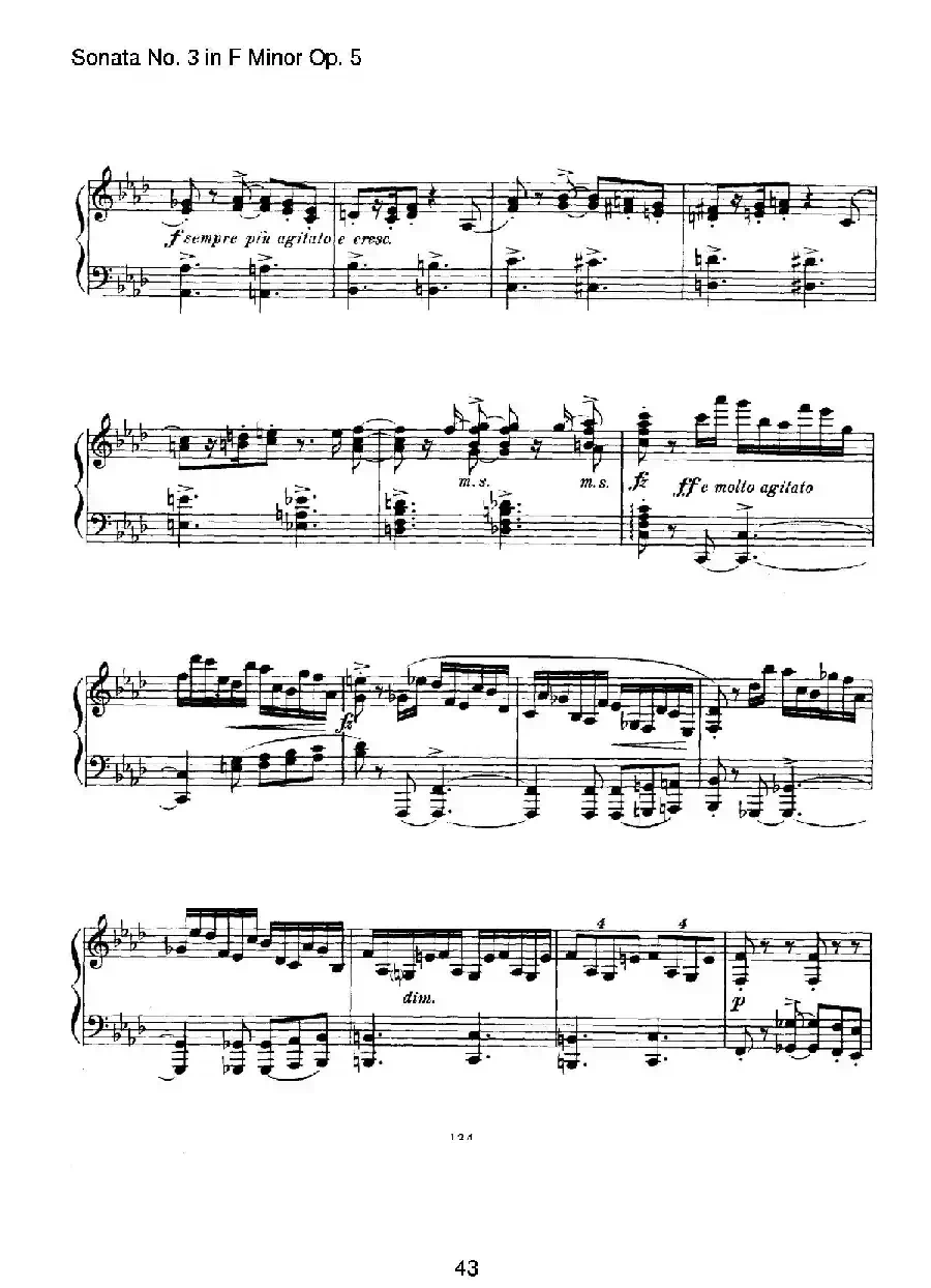 Piano Sonata No.3 in f Minor Op.5(f小调第三钢琴奏鸣曲)