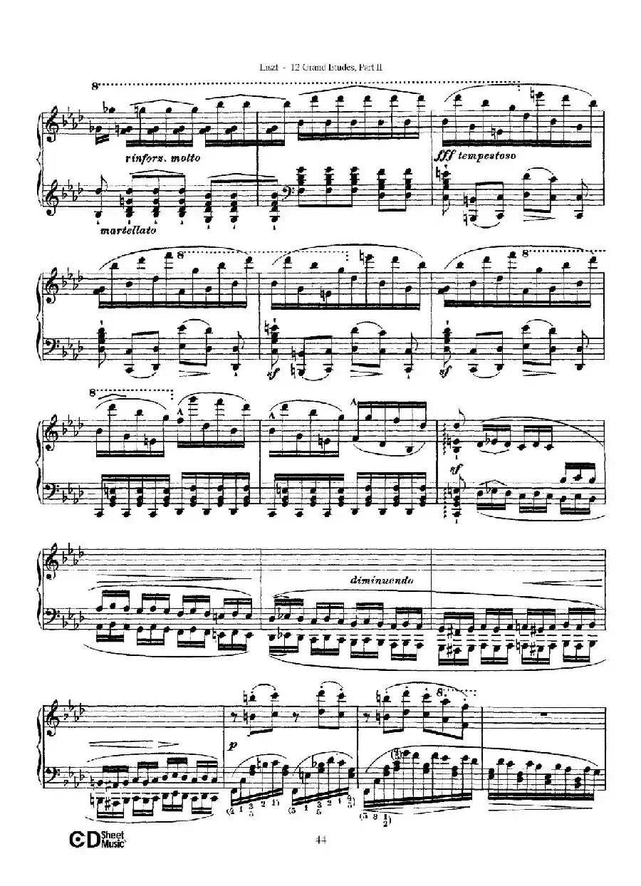 12 Grand Etudes S.137(12首华丽的练习曲·10)