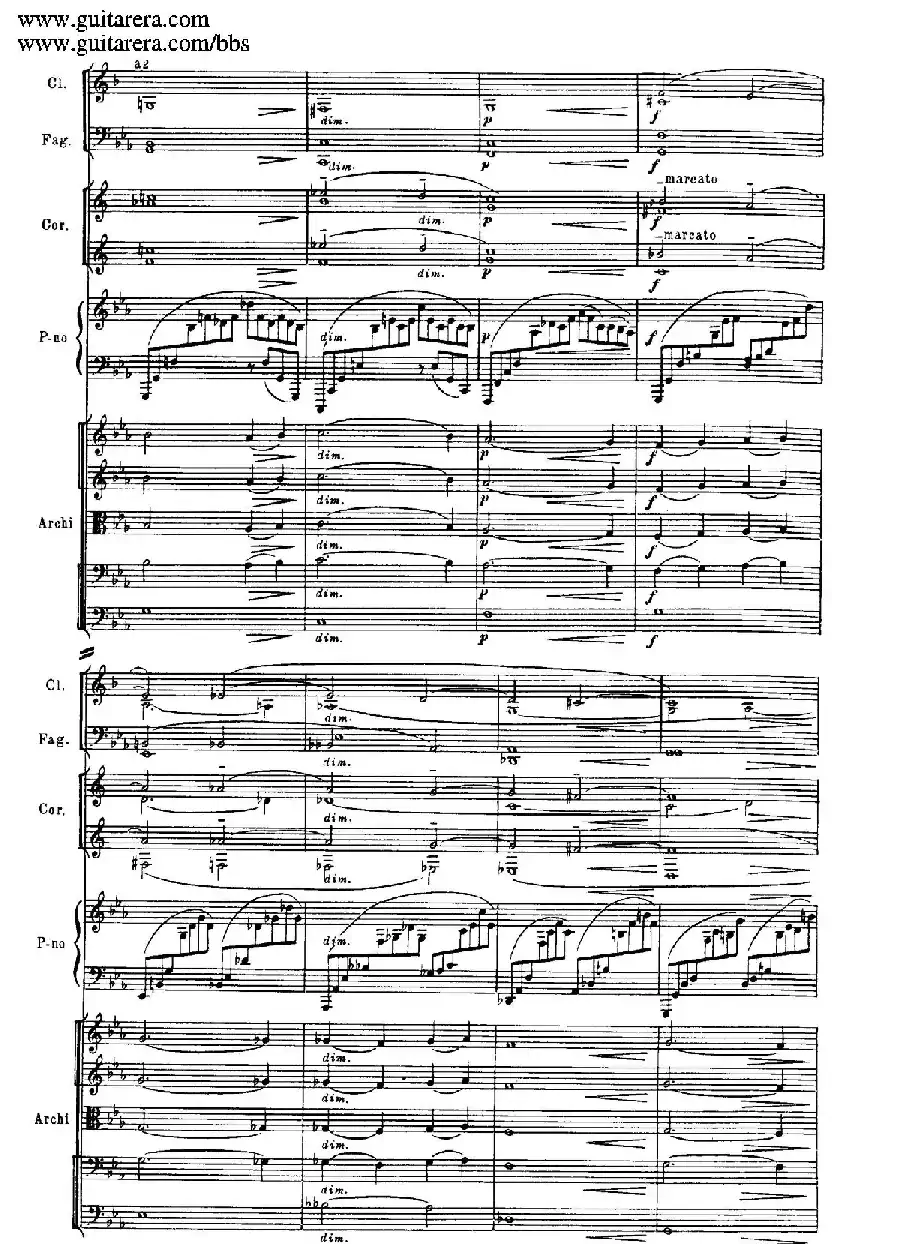 c小调第二钢琴协奏曲 Op.18(第一乐章总谱·P1——9)