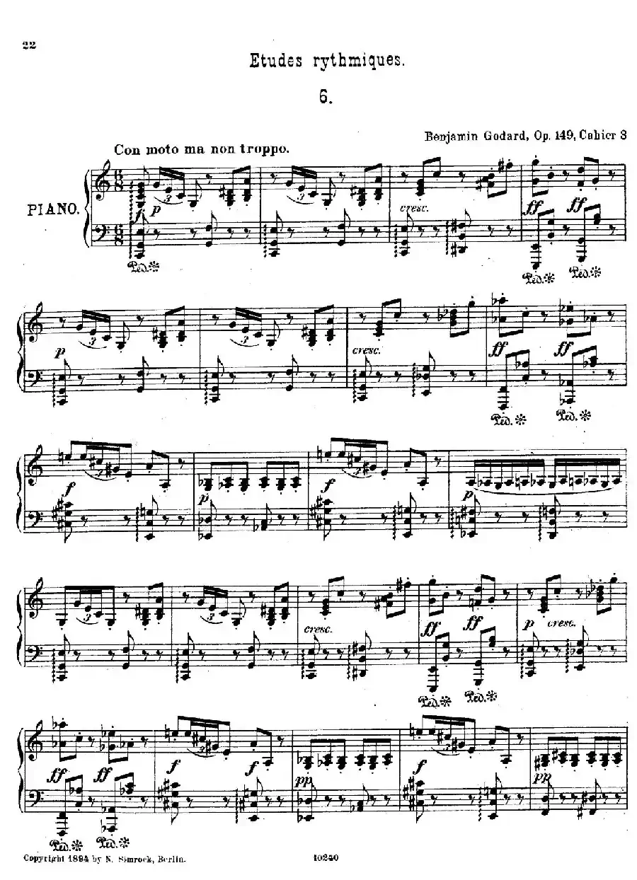 Etudes Rythmiques Op.149(节奏练习曲集)(6)