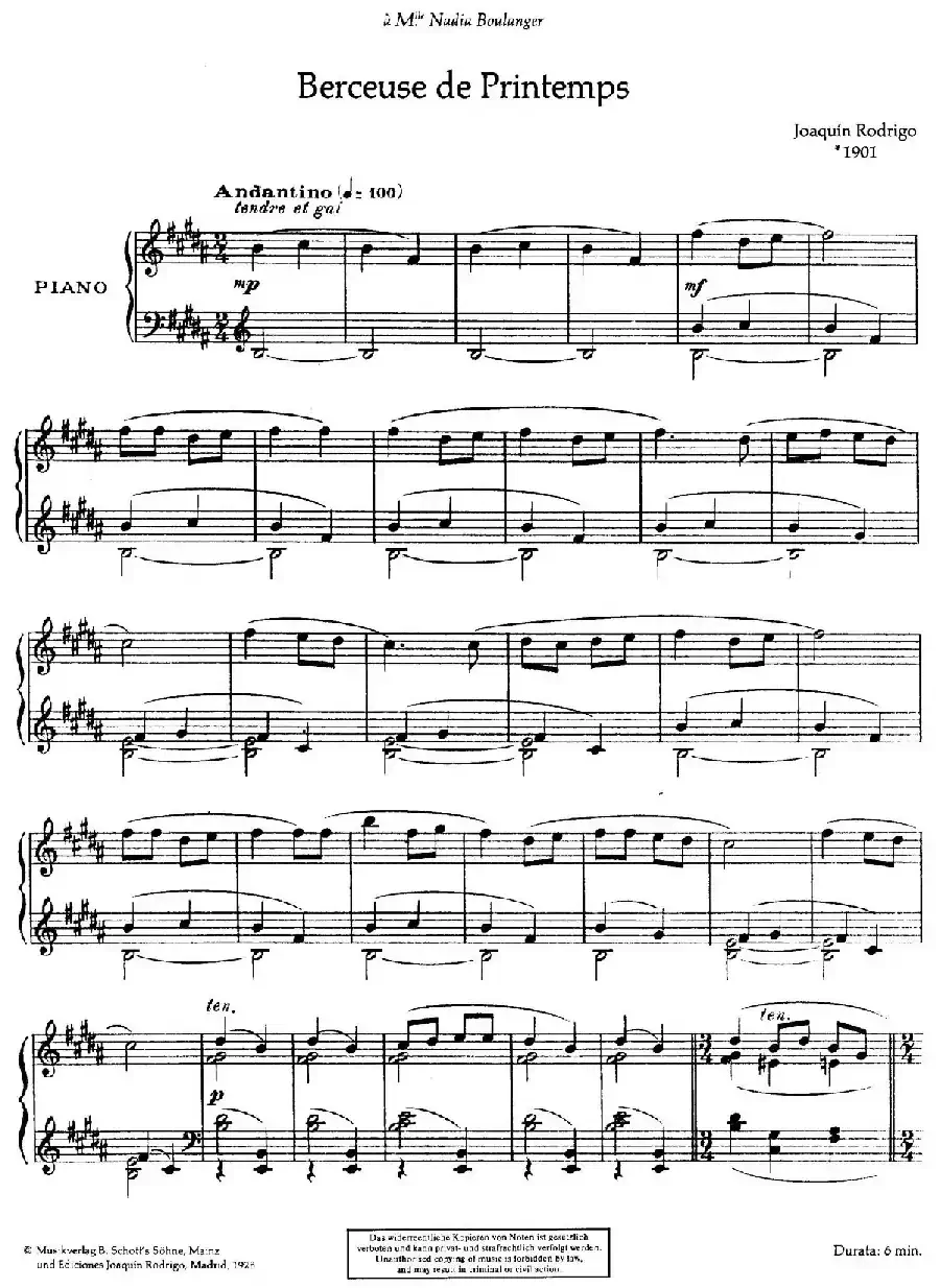 Rodrigo - Deux Berceuses(罗德里戈2首摇篮曲·1)