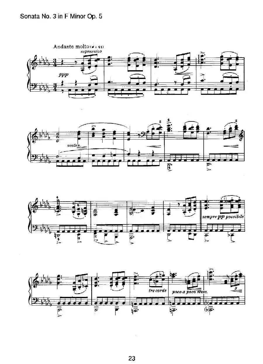 Piano Sonata No.3 in f Minor Op.5(f小调第三钢琴奏鸣曲)