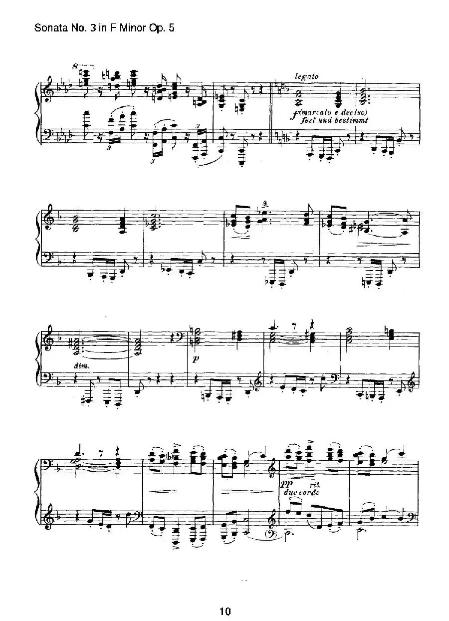 Piano Sonata No.3 in f Minor Op.5(f小调第三钢琴奏鸣曲)