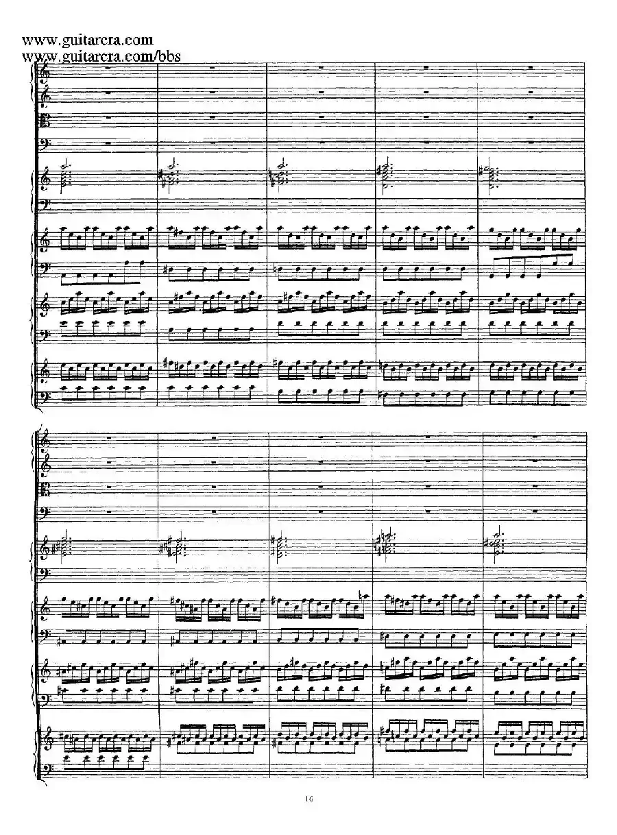为四架古钢琴而作的a小调协奏曲 BWV 1065(总谱)