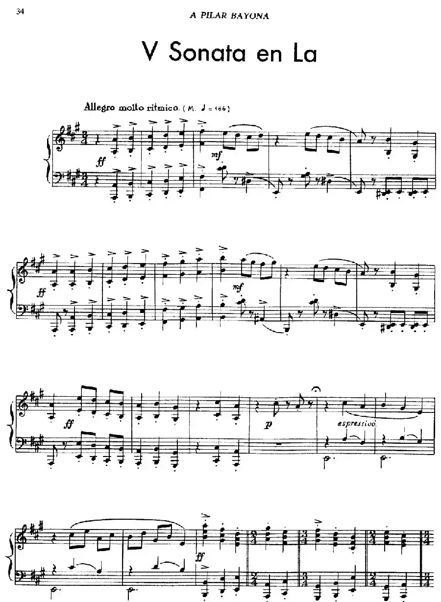 5首卡斯蒂利亚奏鸣曲(Ⅴ Sonata en La)