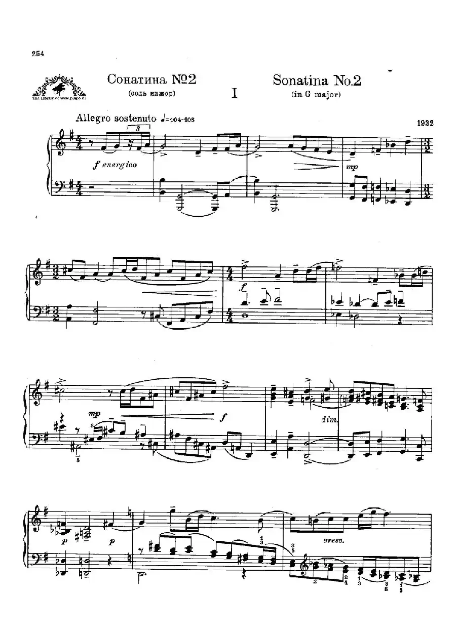 Two Sonatinas for Piano Op.54 No.2(2首钢琴小奏鸣曲·2)