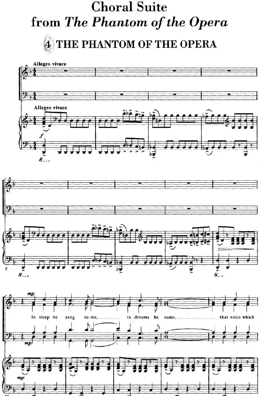 Choral Suite from The Phantom of the Opera(4 THE PHANTOM OF THE OPERA、四重奏)