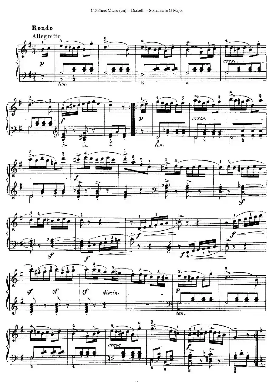 4 Piano Sonatinas(4首钢琴小奏鸣曲)(Op.151 No.1)