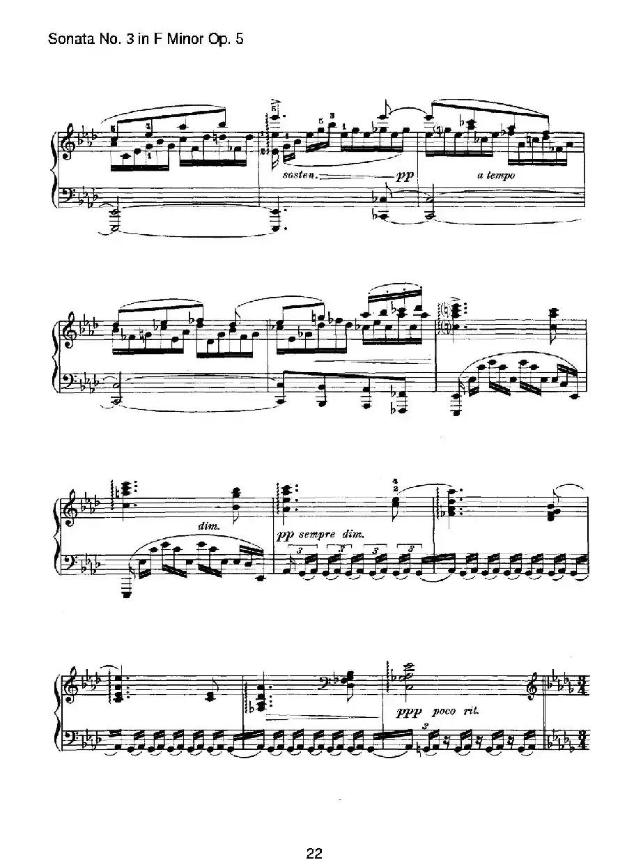 Piano Sonata No.3 in f Minor Op.5(f小调第三钢琴奏鸣曲)