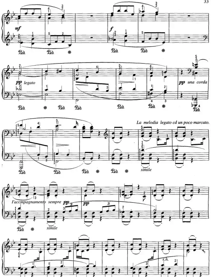 不可不弹的世界钢琴名曲:如歌的行板