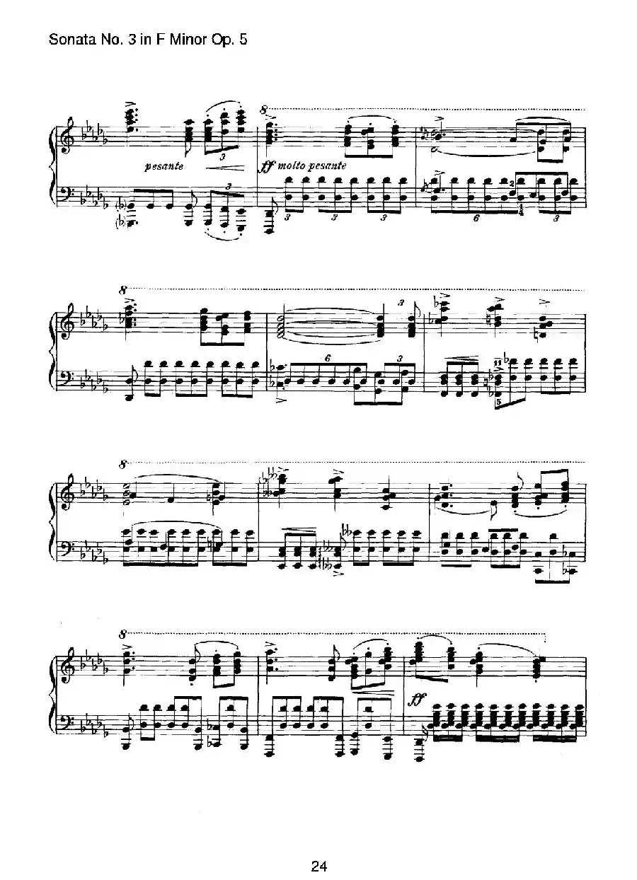 Piano Sonata No.3 in f Minor Op.5(f小调第三钢琴奏鸣曲)