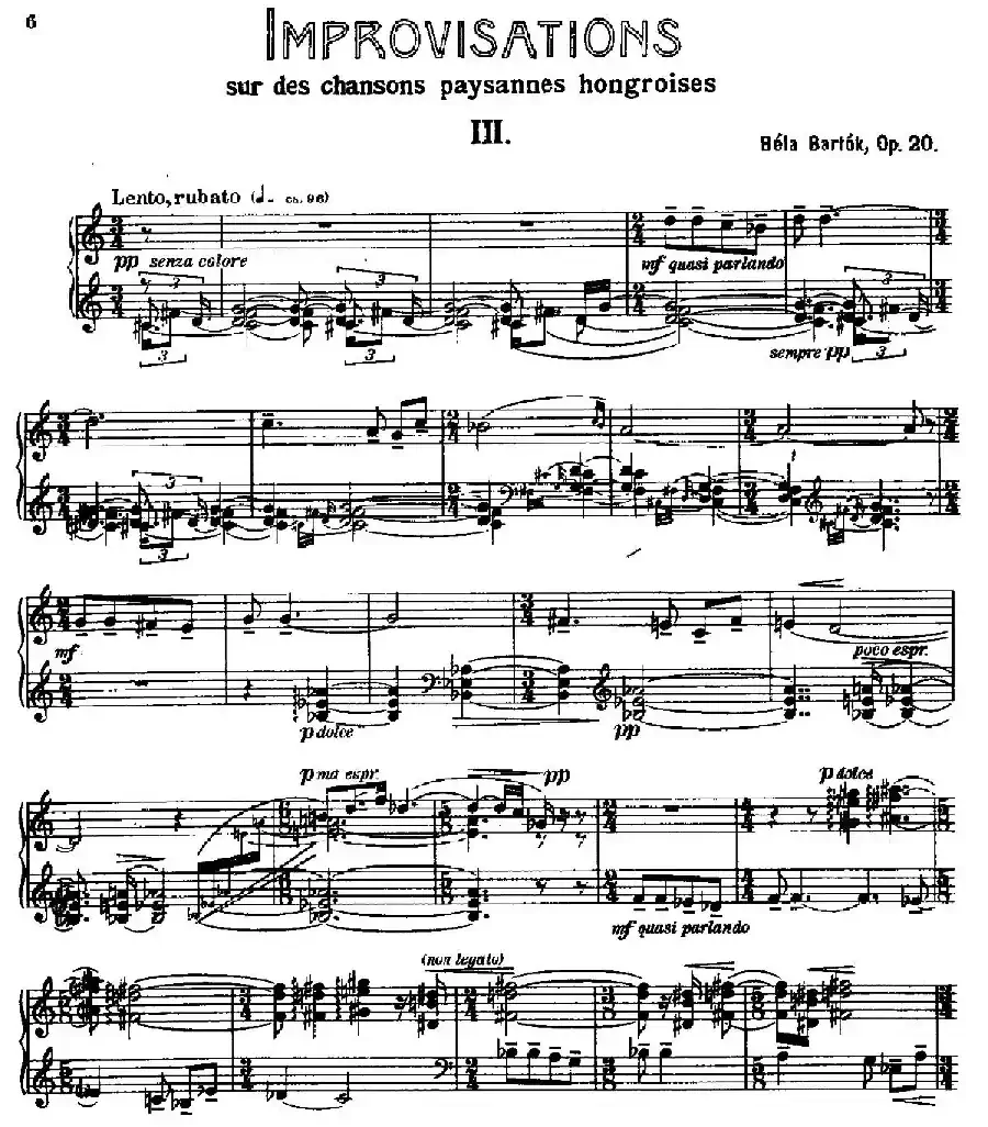 8 Improvisations Op.20(8首匈牙利民歌即兴曲·Ⅲ)