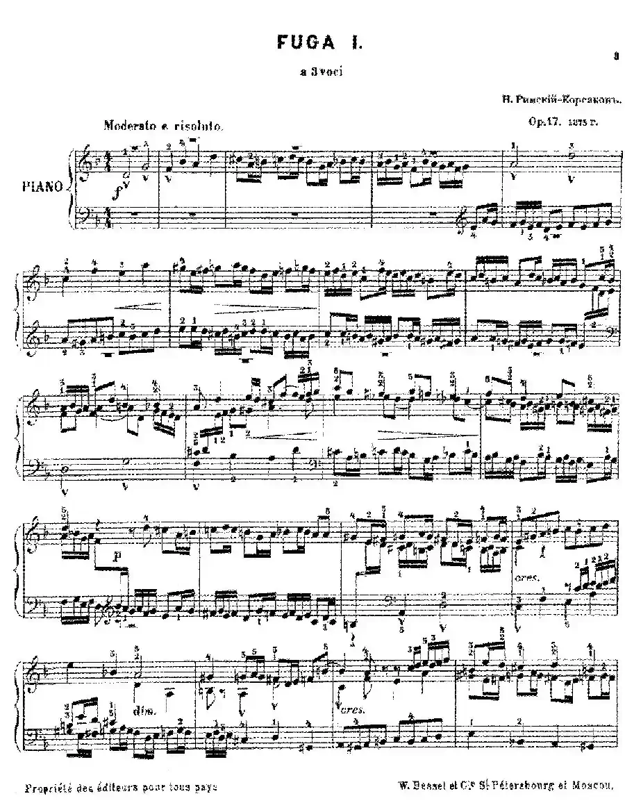 Six Fugues Op.17(6首赋格·Ⅰ)