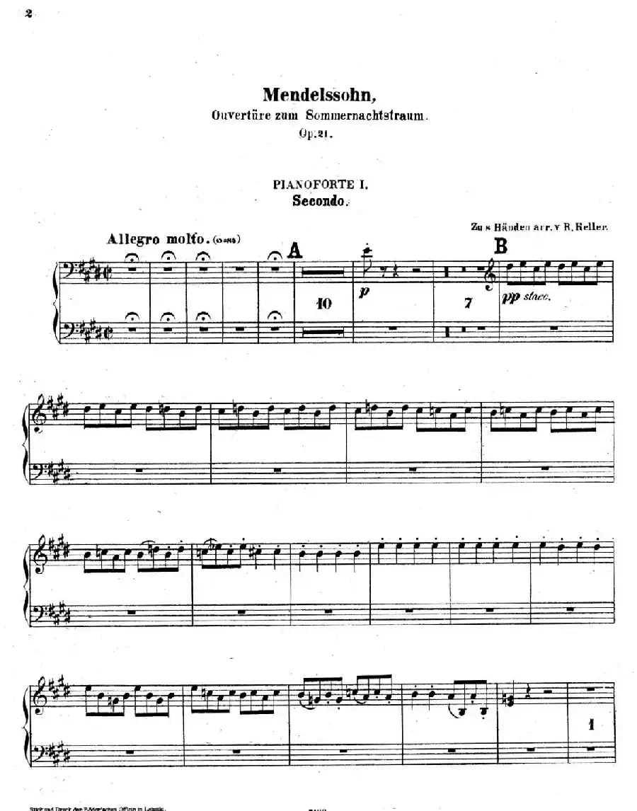 Ein Sommernachtstraum Overture Op.21(仲夏夜之梦序曲·八手联弹版)