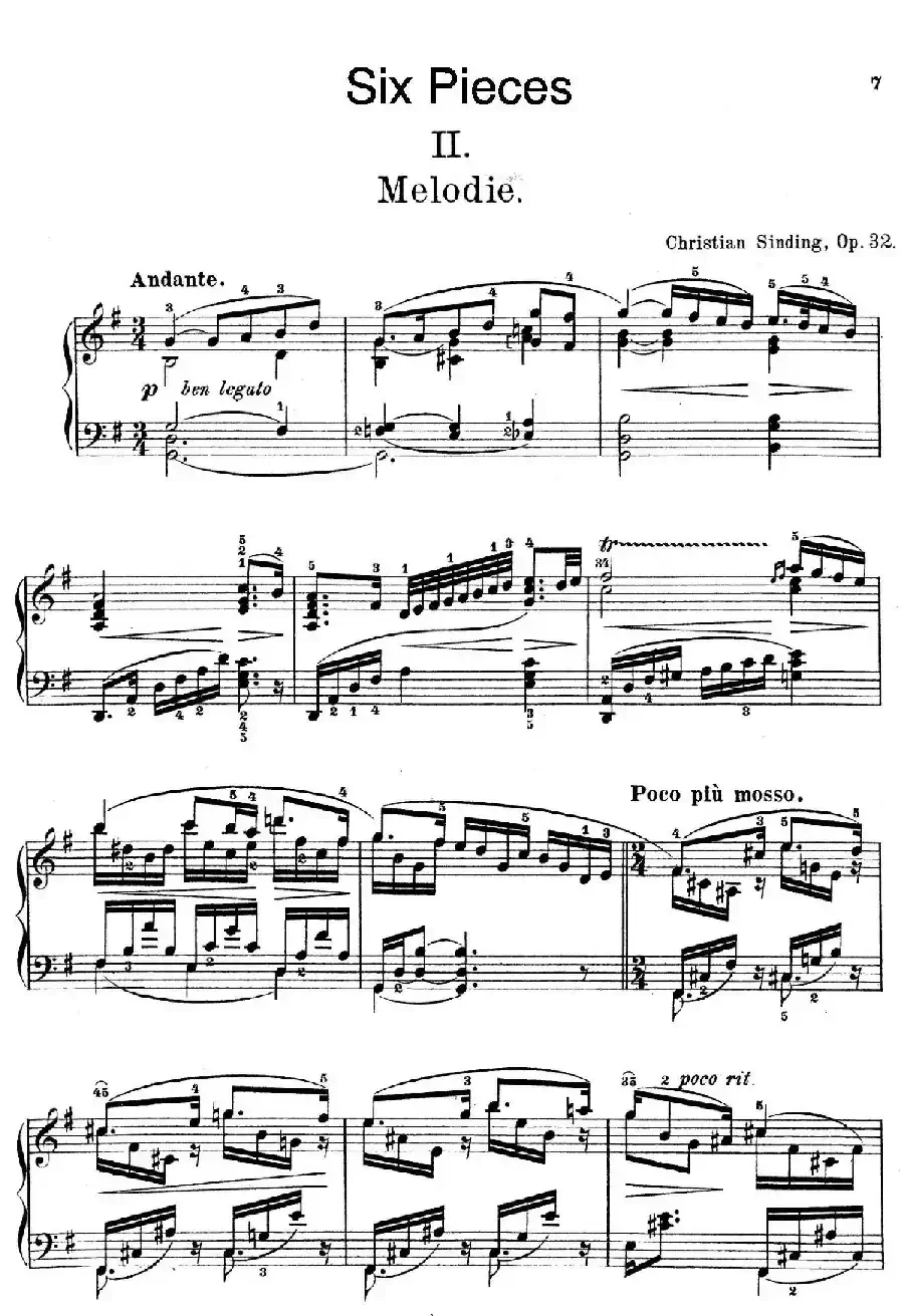 Six Pieces Op.32(6首小品·2. 旋律)