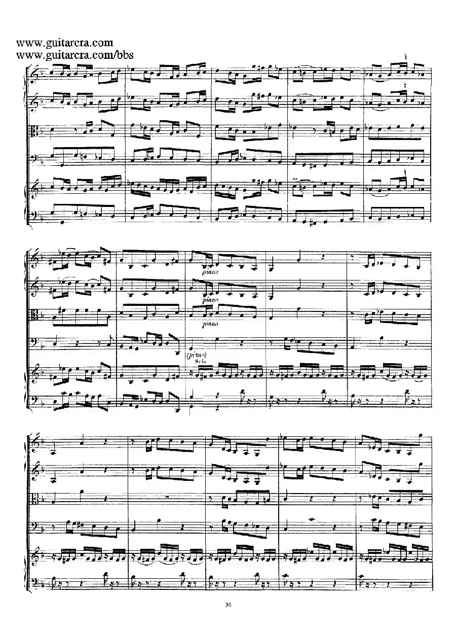 d小调第一号古钢琴协奏曲 BWV 1052(总谱)