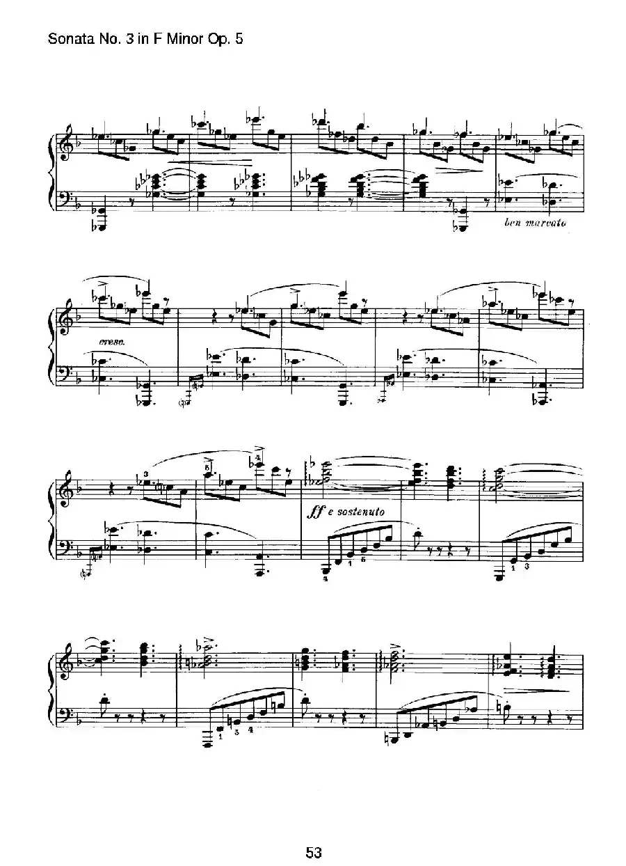 Piano Sonata No.3 in f Minor Op.5(f小调第三钢琴奏鸣曲)