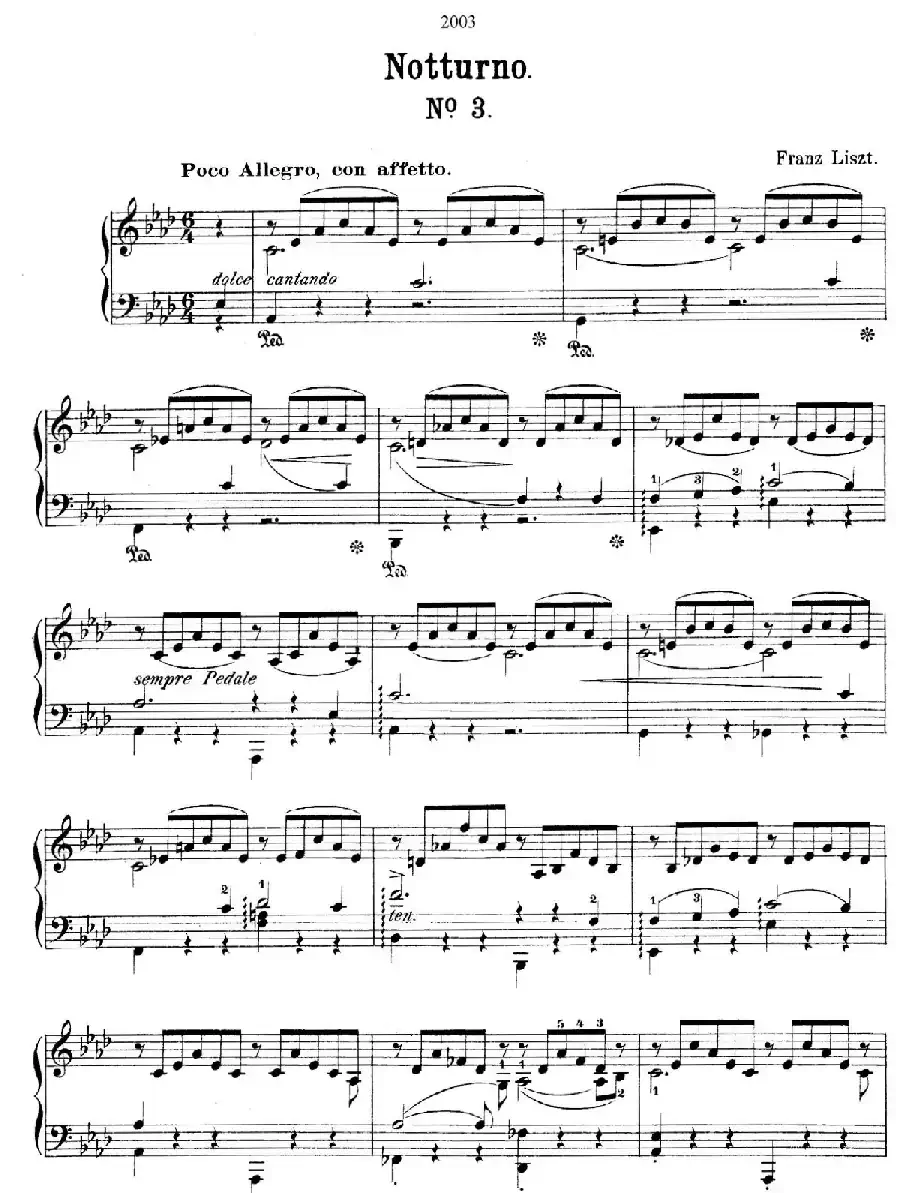 Notturnos S.541(3首夜曲“爱之梦”·3)