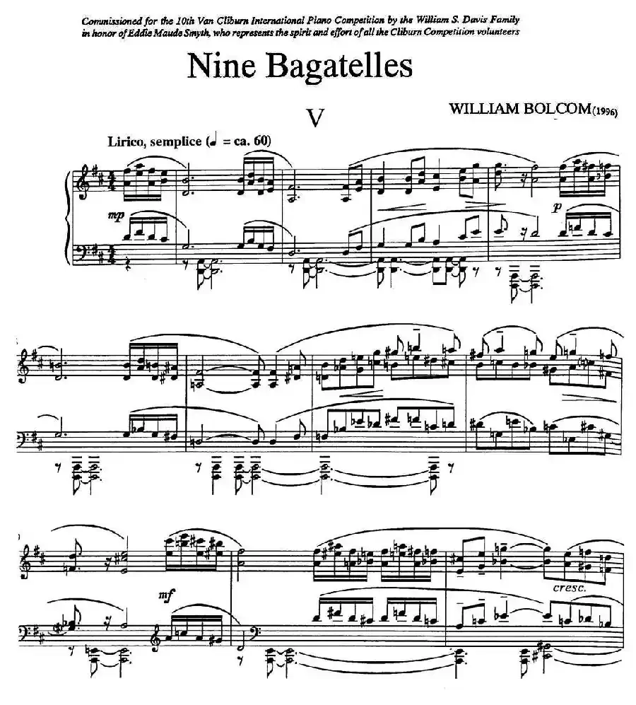 Nine Bagatelles (9首小品)(Ⅴ)