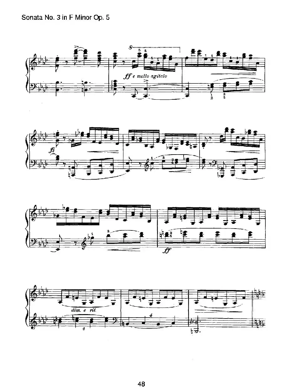 Piano Sonata No.3 in f Minor Op.5(f小调第三钢琴奏鸣曲)