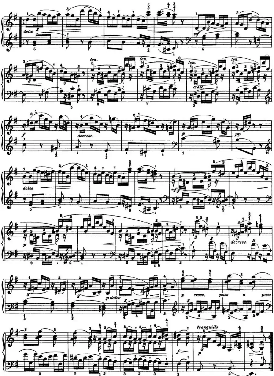 海顿 钢琴奏鸣曲 Hob XVI 22 in E major