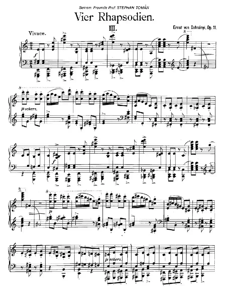 Four Rhapsodies Op.11(4首狂想曲·Ⅲ)