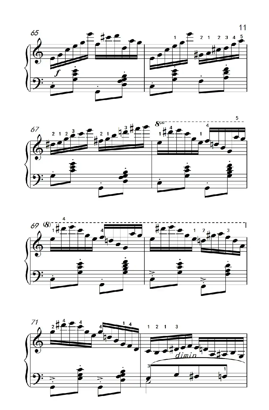 第八级1.练习曲 Op.740 No.16(中央音乐学院 钢琴(业余)考级教程 7-9级)