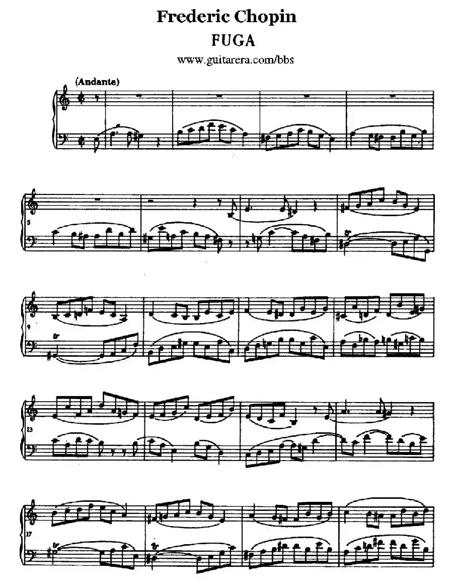 Fugue(赋格·肖邦遗作)