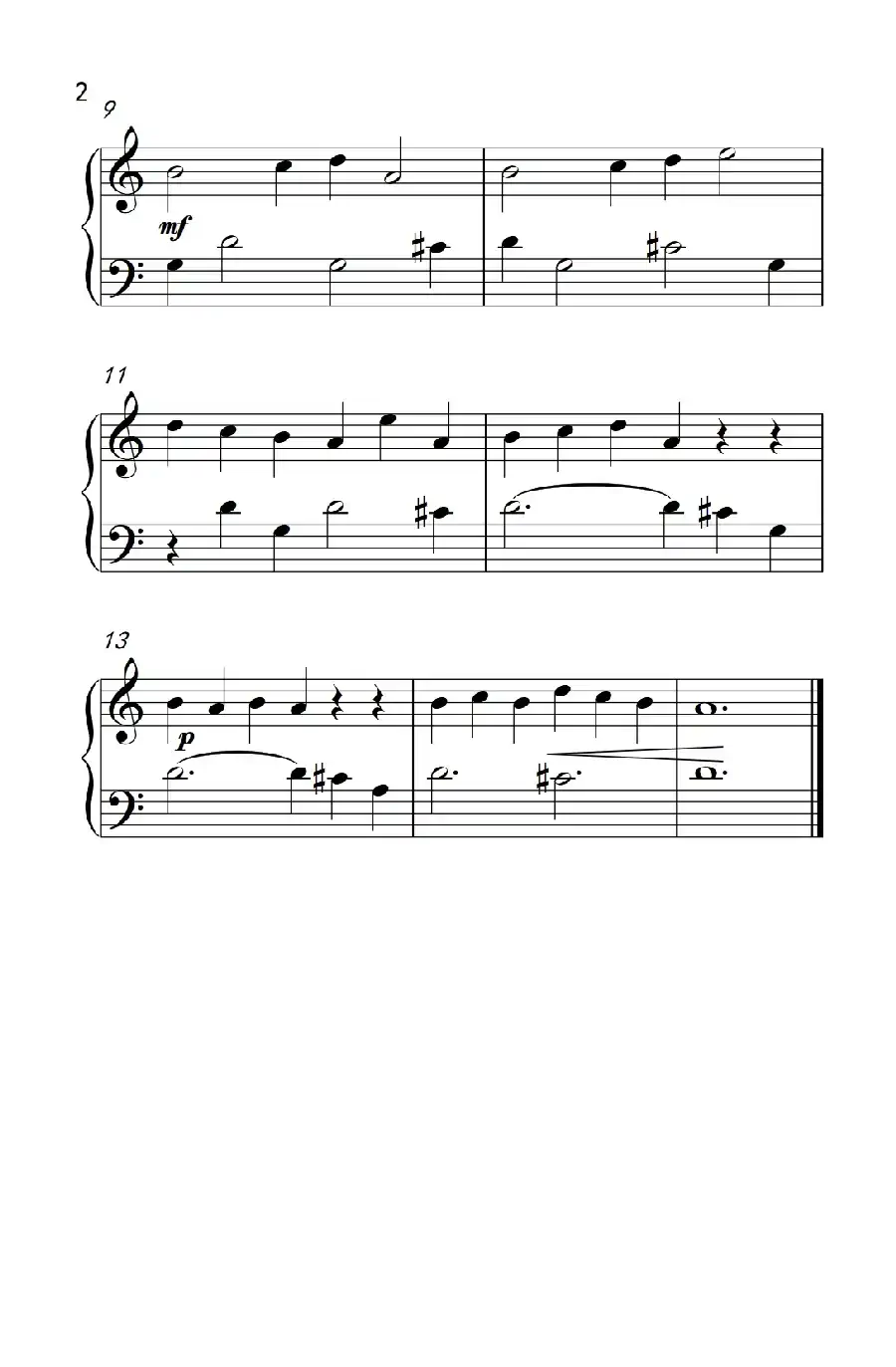 慢速舞曲(巴托克 小宇宙 钢琴教程 1)