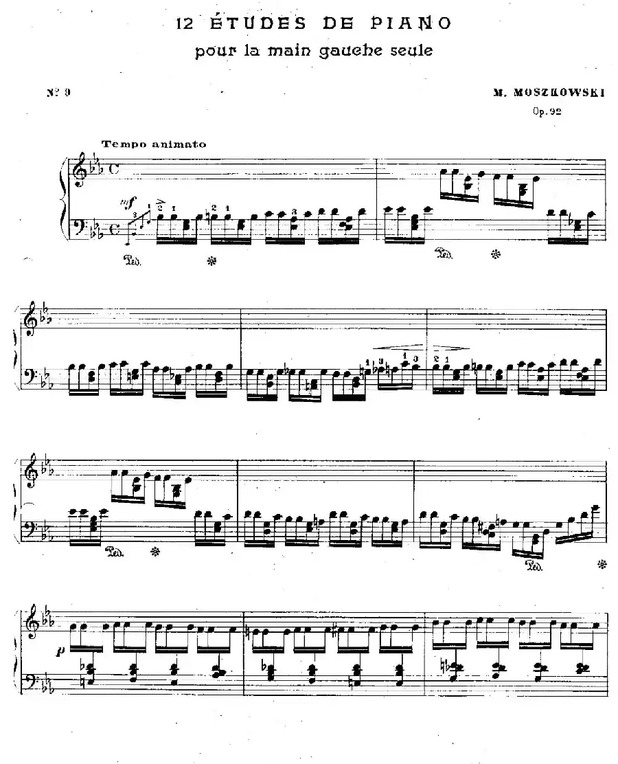 12 Etudes For The Left Hand Op.92 No.9(12首为左手而作的钢琴练习曲)