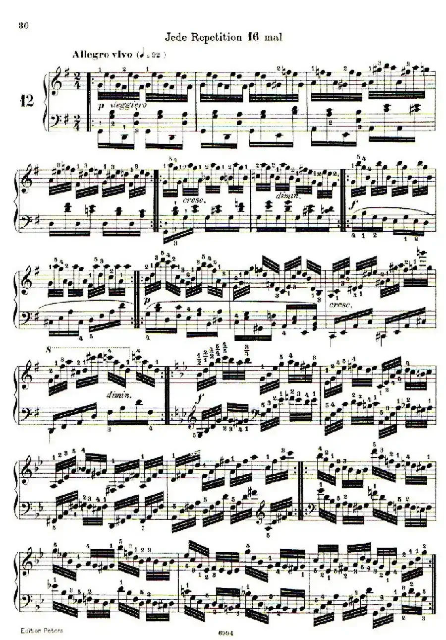 School of the Virtuoso Op.365(60首钢琴高级练习曲·12)