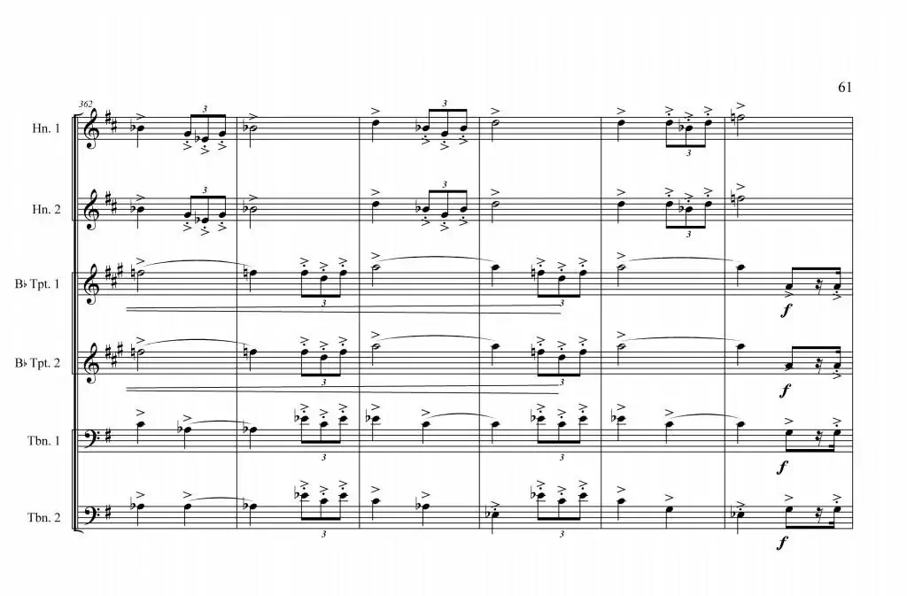 铜管六重奏《中国航母前奏曲》总谱(周开屏原创)