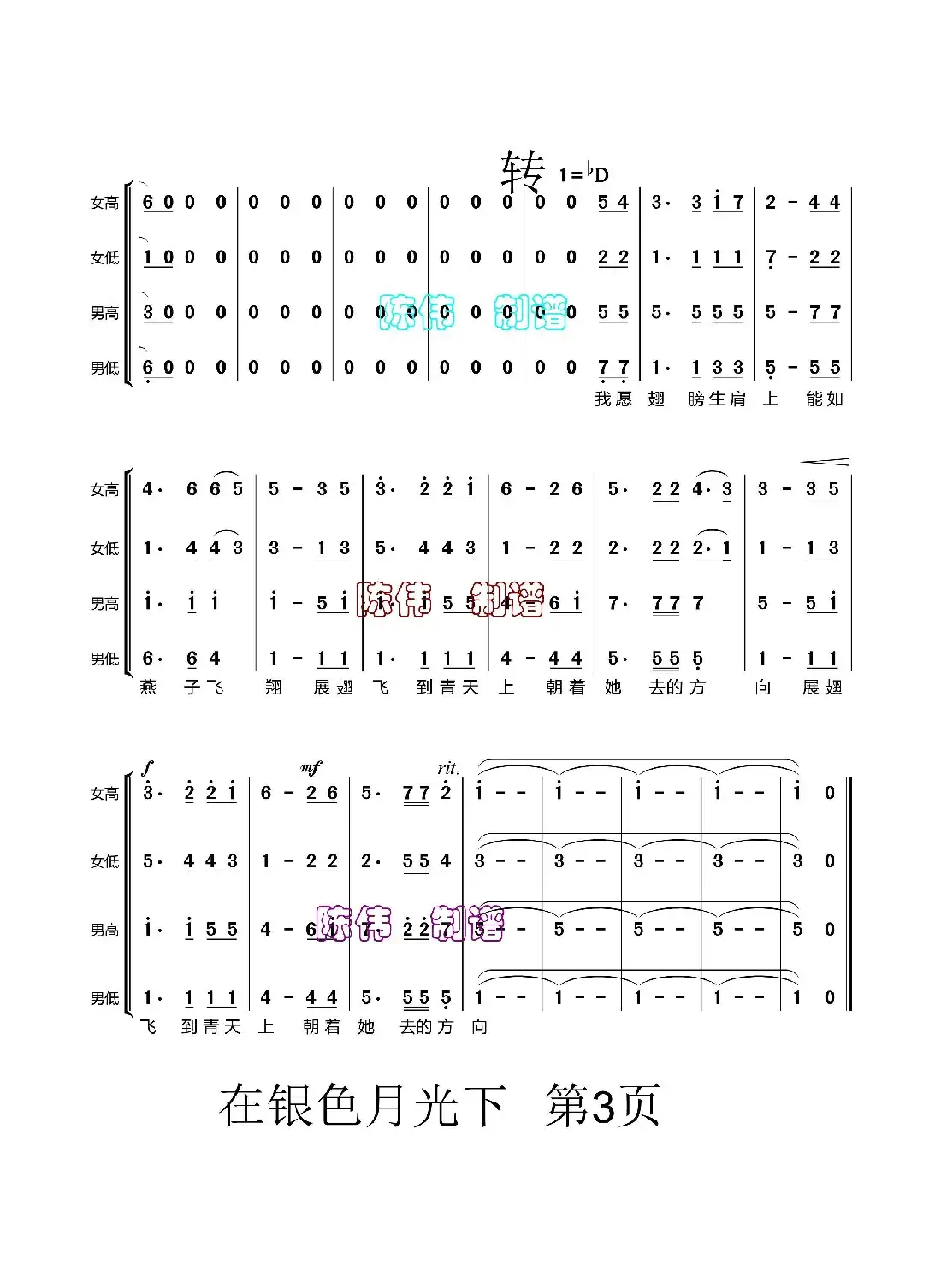 在银色的月光下