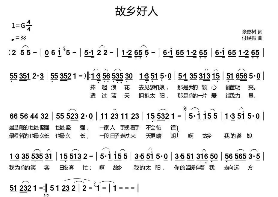 故乡好人(张嘉树词 付经振曲)