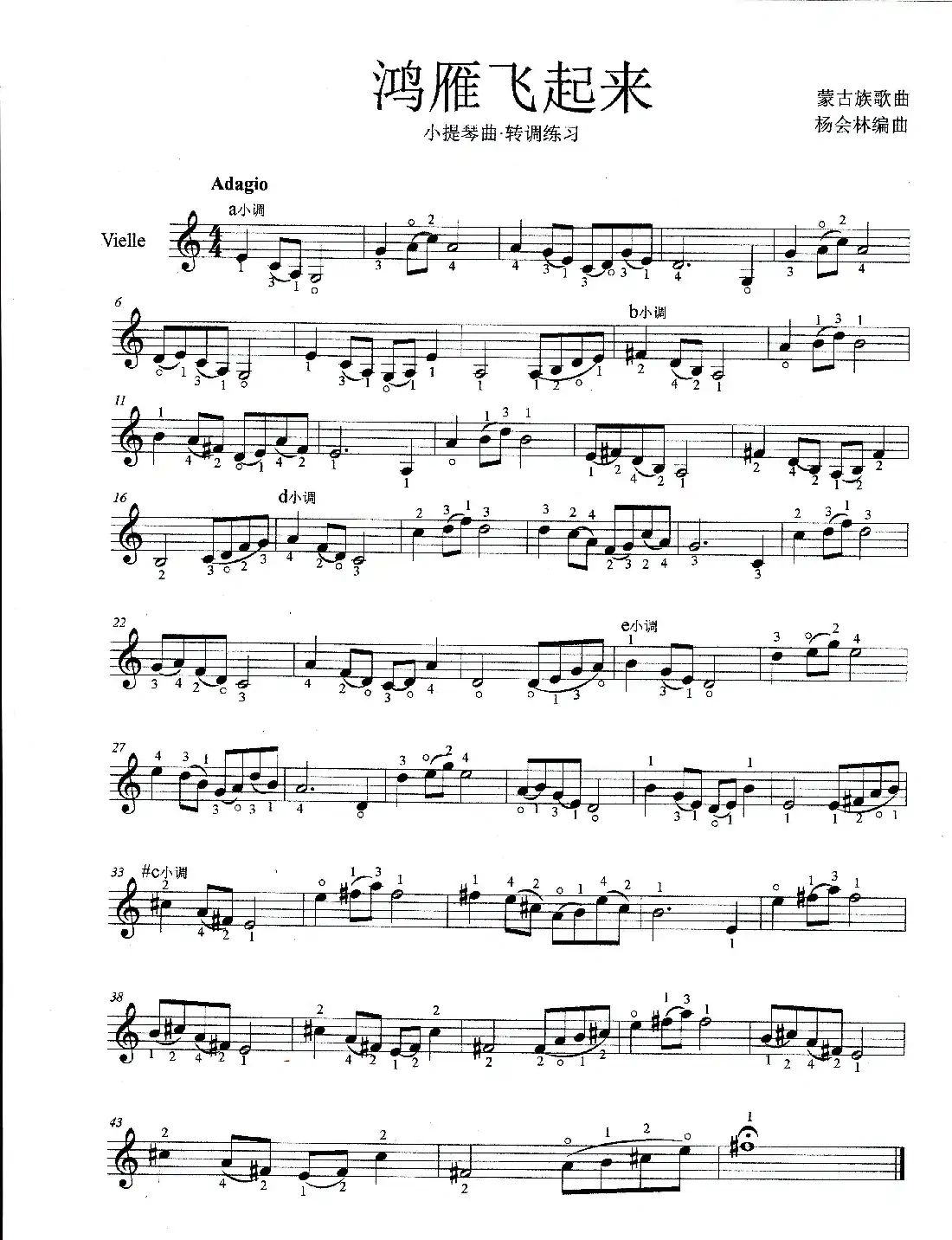 鸿雁飞起来(小提琴曲)