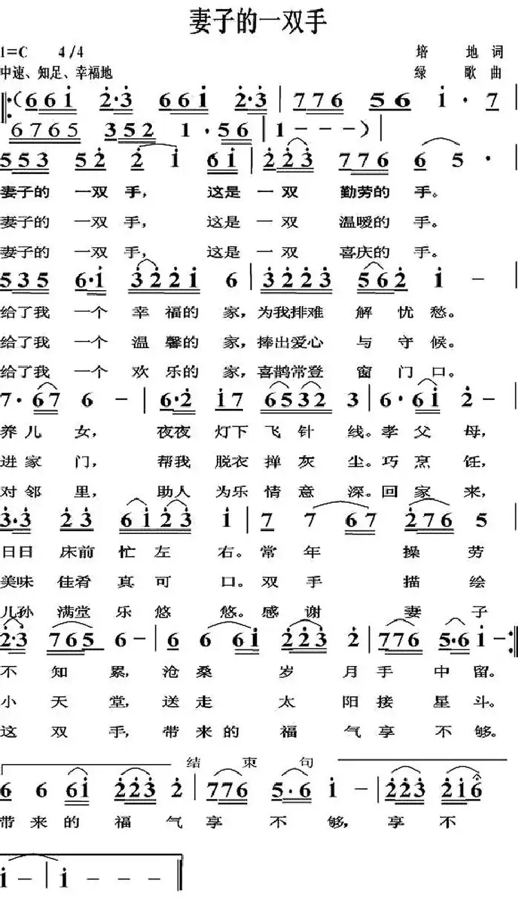 妻子的一双手