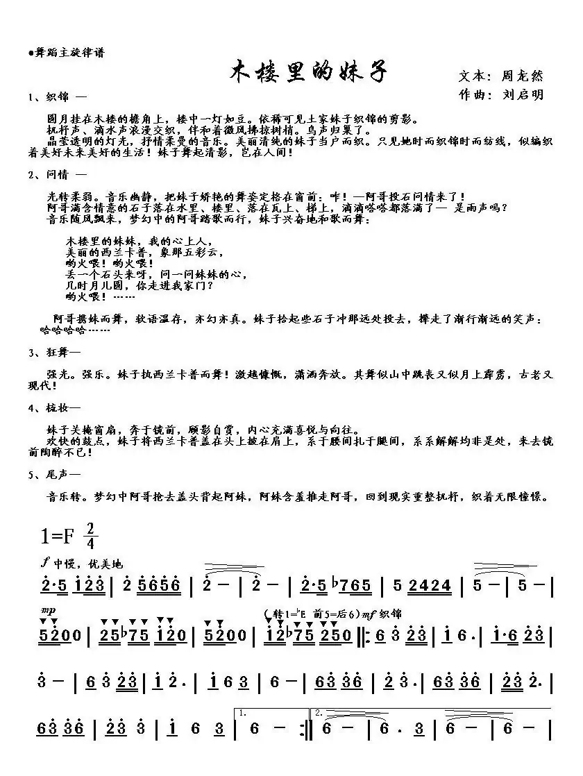 木楼里的妹子(周龙然词 刘启明曲)