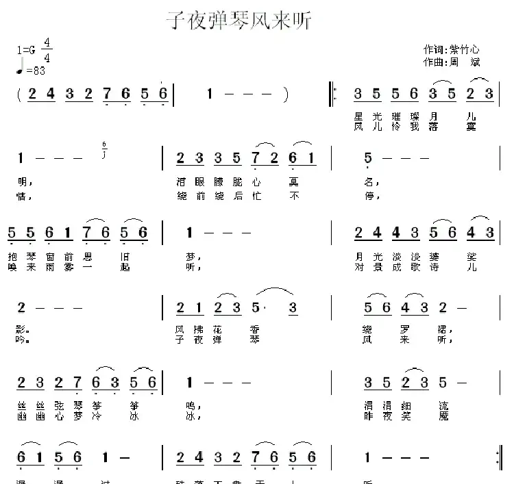 子夜弹琴风来听