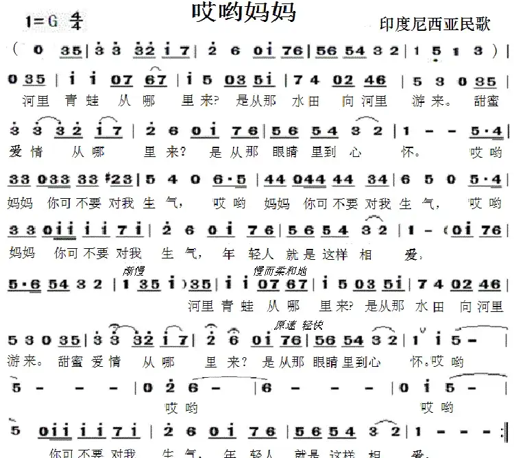 哎哟妈妈(印度尼西亚民歌)