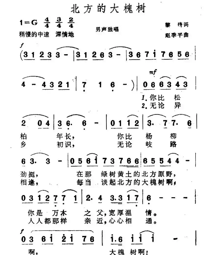 北方的大槐树(黎琦词 赵季平曲)