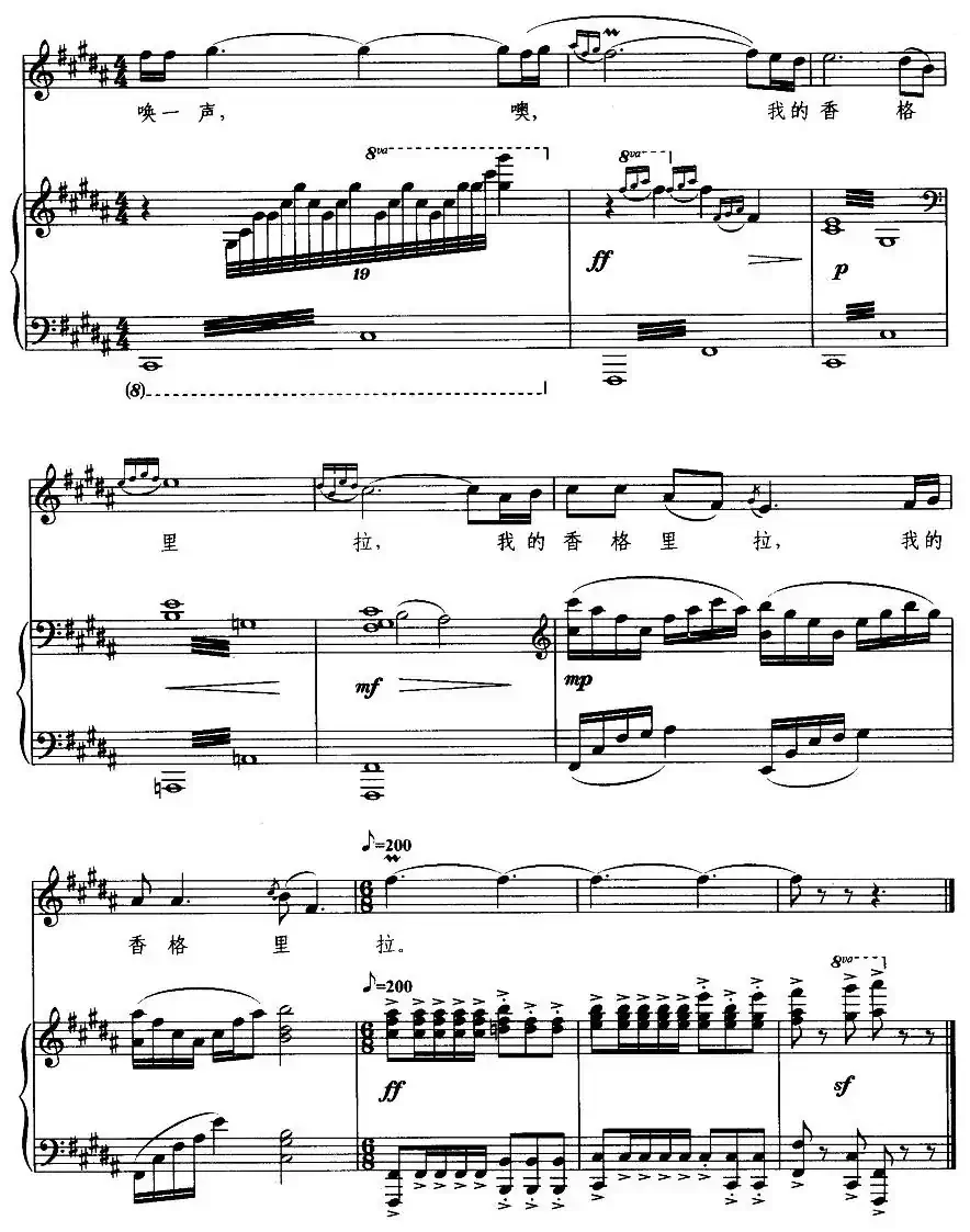 我的香格里拉(王晓岭词 张卓娅曲 、正谱)