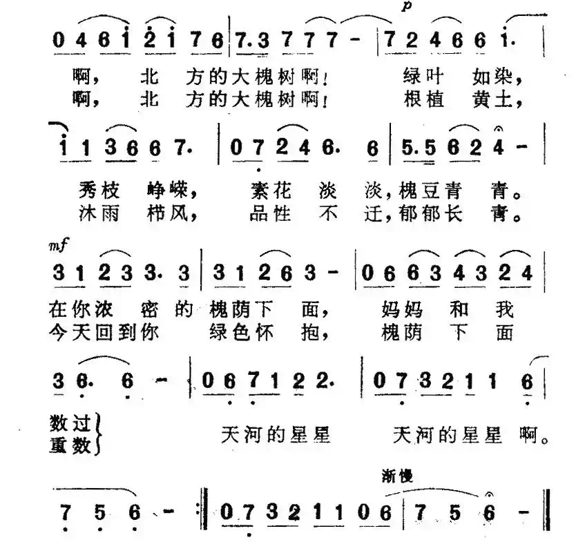 北方的大槐树(黎琦词 赵季平曲)