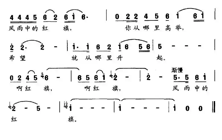 风雨中的红旗(宋青松词 李建昌曲)