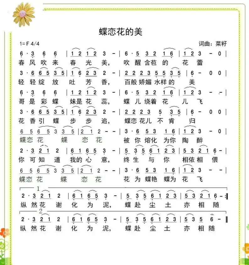 蝶恋花的美