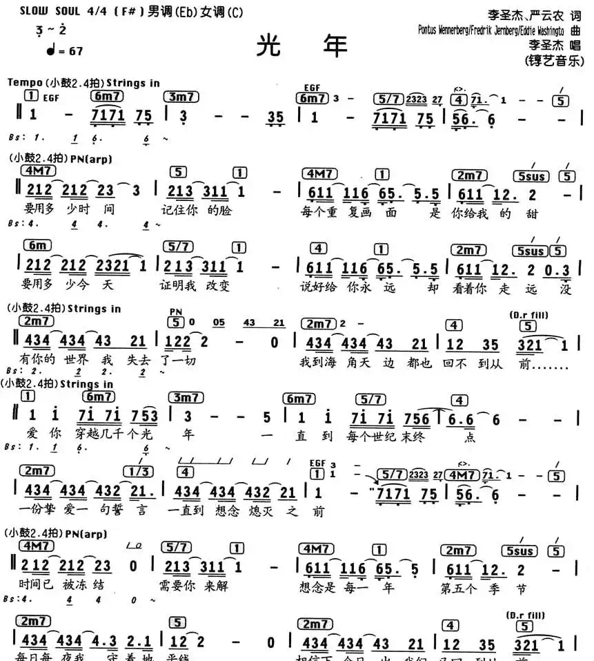 光年(编配乐谱)