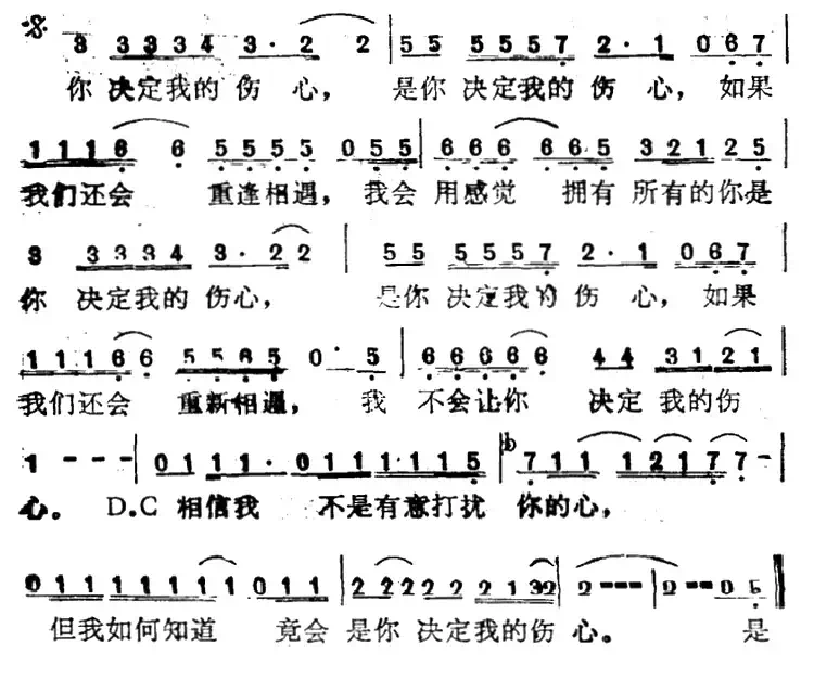 是你决定我的伤心