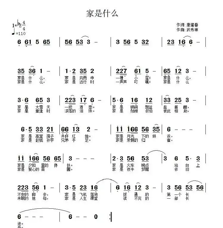 家是什么(康健春词 武秀林曲)