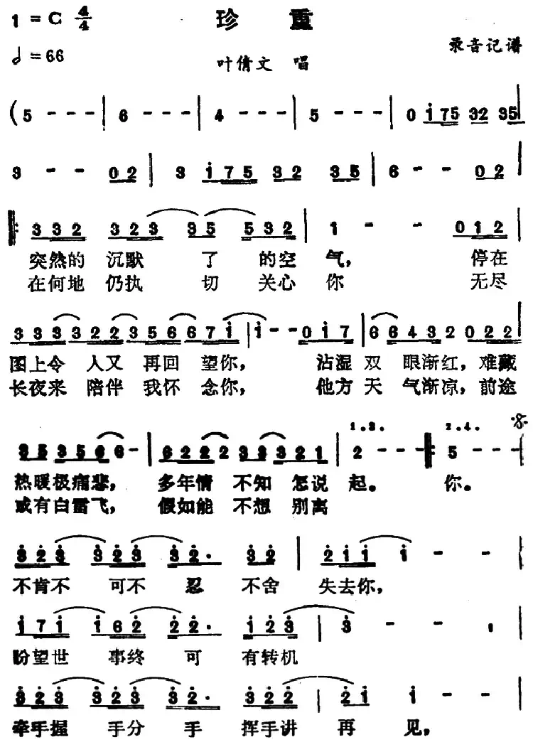 珍重(叶倩文演唱版)