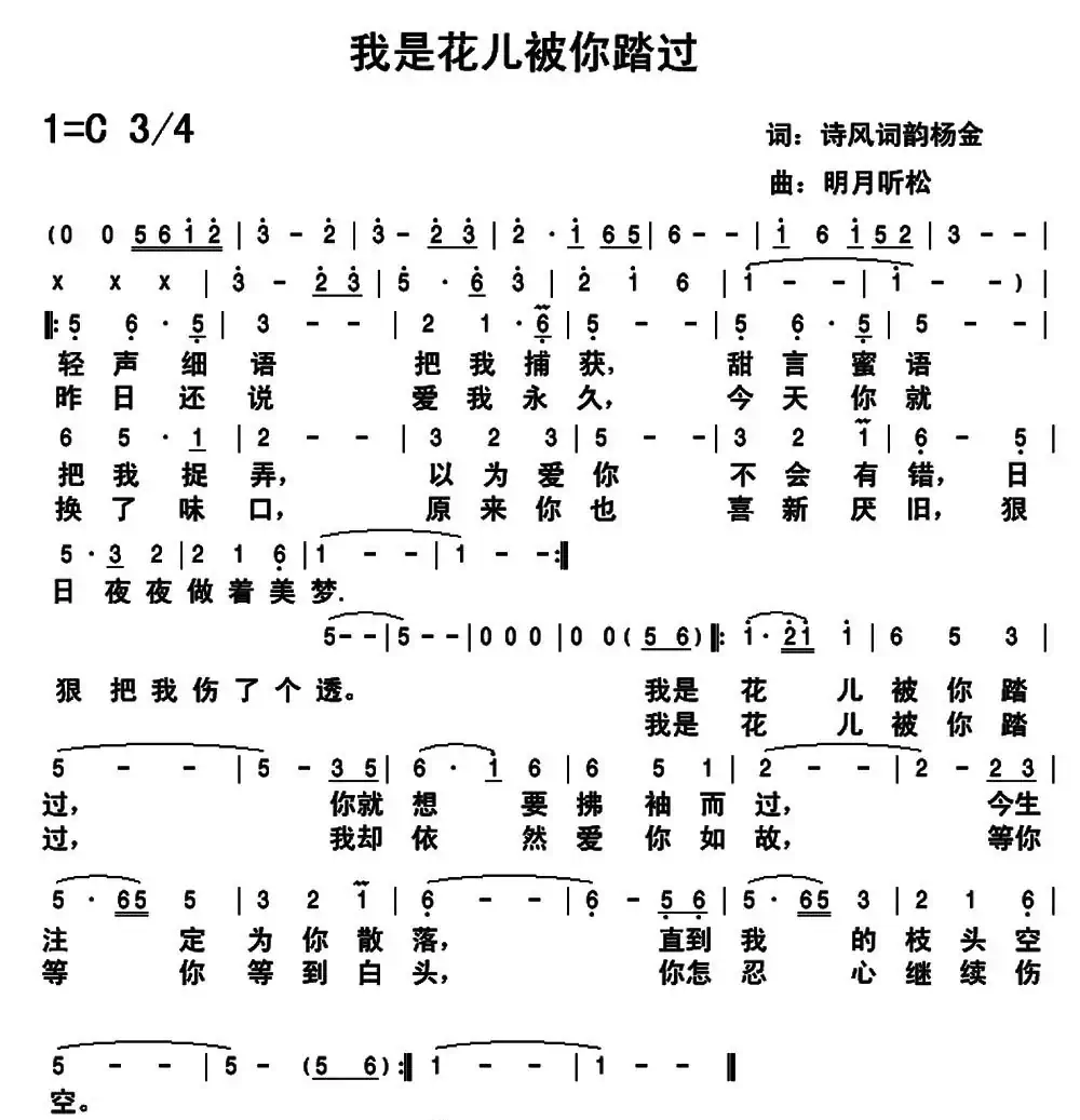 我是花儿被你踏过