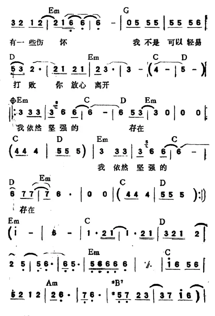 我依然坚强的存在(带和弦)